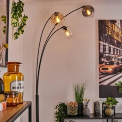 Gastor Lampadaire Ambre, Clair, Fumé, 3 lumières