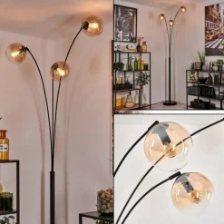 Gastor Lampadaire Ambre, Clair, 3 lumières