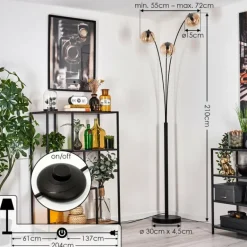 Gastor Lampadaire Ambre, Clair, 3 lumières