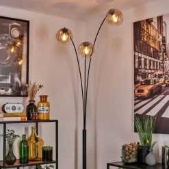 Gastor Lampadaire Ambre, Clair, 3 lumières