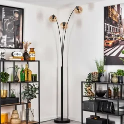 Gastor Lampadaire Ambre, Clair, 3 lumières