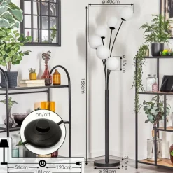 Gastor Lampadaire Blanc, 6 lumières