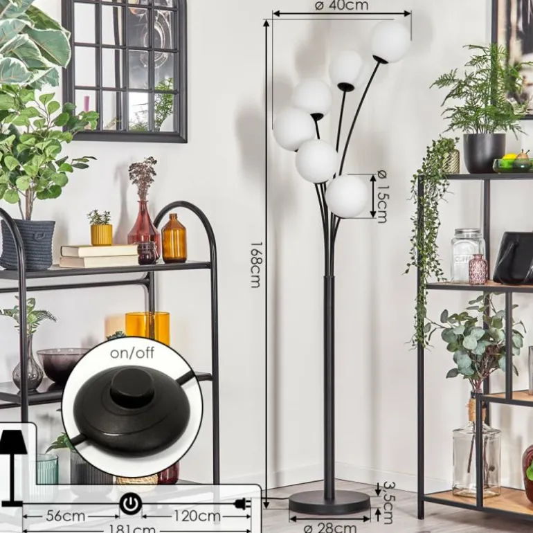 Gastor Lampadaire Blanc, 6 lumières