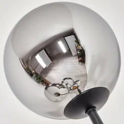 Gastor Lampadaire Bois foncé, Noir, 4 lumières
