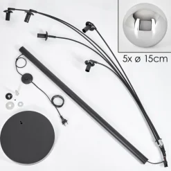 Gastor Lampadaire Chrome, 5 lumières