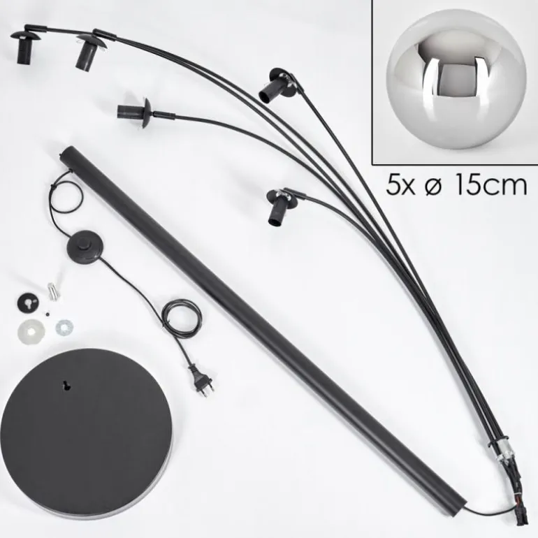 Gastor Lampadaire Chrome, 5 lumières