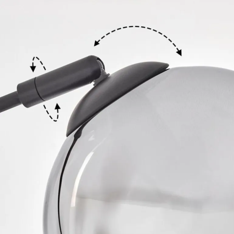 Gastor Lampadaire Chrome, Clair, Fumé, 5 lumières