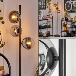 Gastor Lampadaire Chrome, Clair, Fumé, 3 lumières