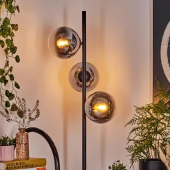 Gastor Lampadaire Chrome, Clair, Fumé, 3 lumières