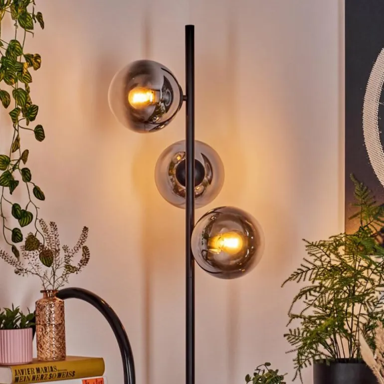 Gastor Lampadaire Chrome, Clair, Fumé, 3 lumières