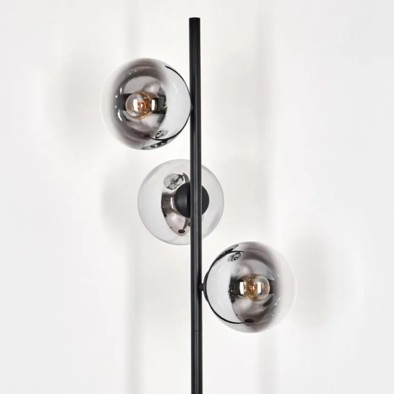 Gastor Lampadaire Chrome, Clair, Fumé, 3 lumières