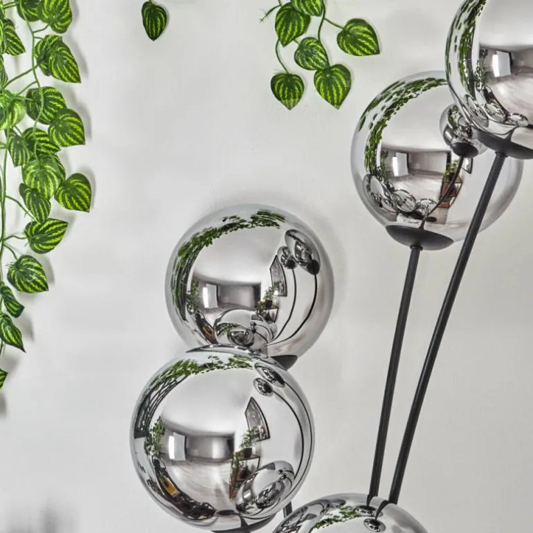 Gastor Lampadaire Chrome, Fumé, 5 lumières