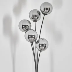 Gastor Lampadaire Chrome, Fumé, 5 lumières