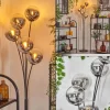 Gastor Lampadaire Chrome, Clair, Fumé, 5 lumières
