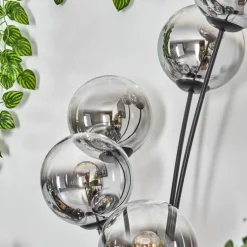 Gastor Lampadaire Chrome, Clair, Fumé, 5 lumières