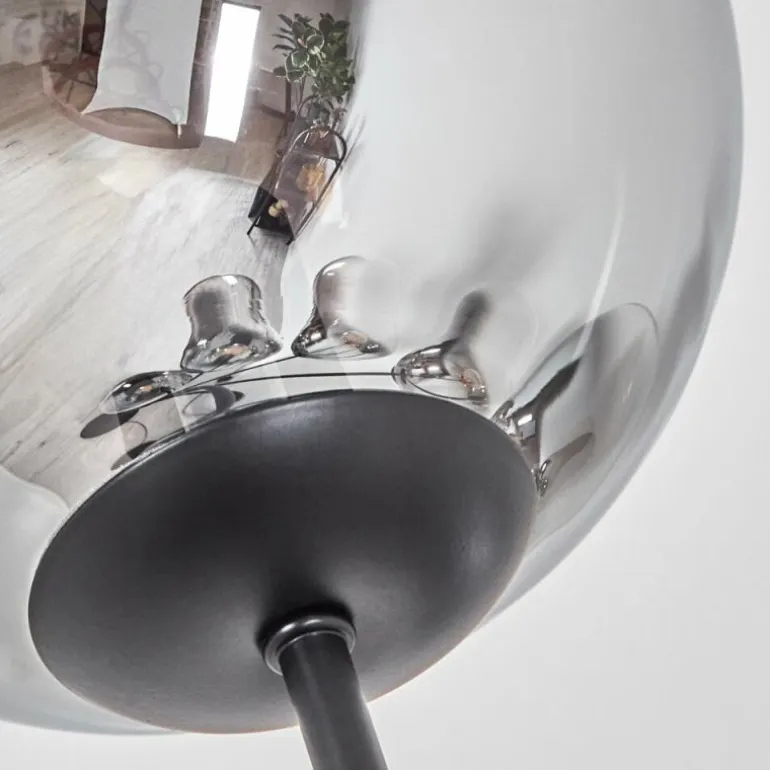 Gastor Lampadaire Chrome, Clair, Fumé, 6 lumières