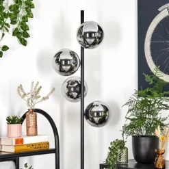 Gastor Lampadaire Chrome, Fumé, 4 lumières