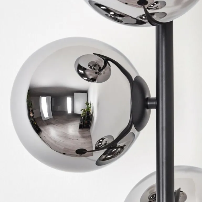 Gastor Lampadaire Chrome, Fumé, 4 lumières