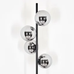Gastor Lampadaire Chrome, Fumé, 4 lumières