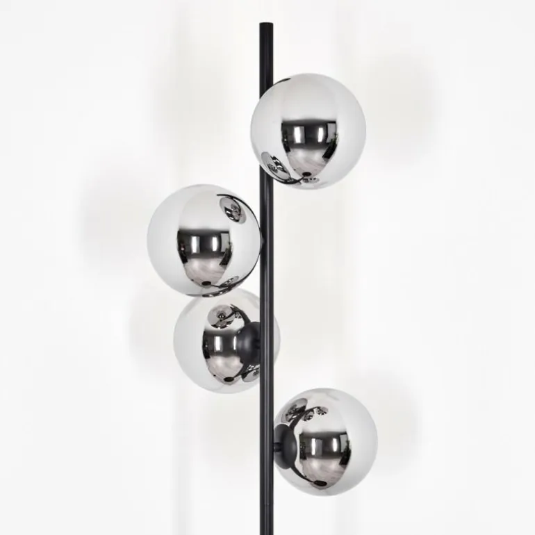 Gastor Lampadaire Chrome, Fumé, 4 lumières