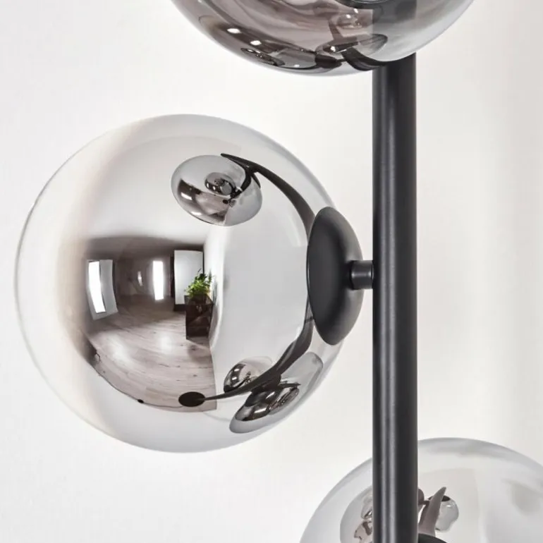 Gastor Lampadaire Chrome, Clair, Fumé, 4 lumières