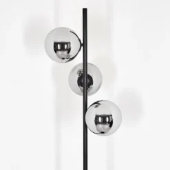Gastor Lampadaire Chrome, Fumé, 3 lumières