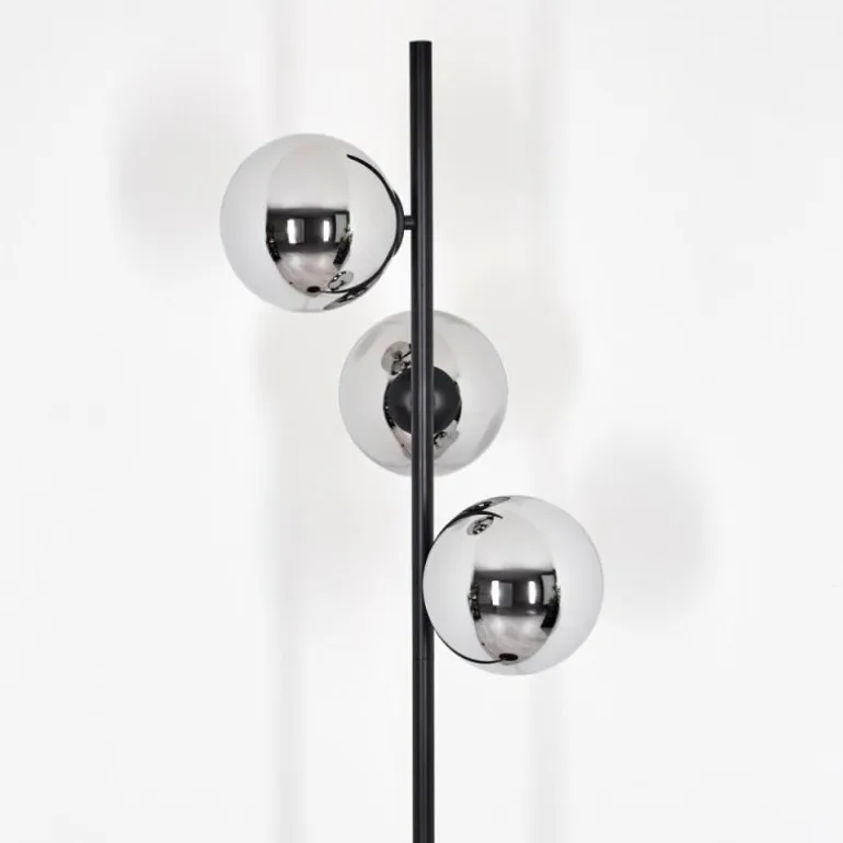 Gastor Lampadaire Chrome, Fumé, 3 lumières