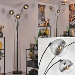 Gastor Lampadaire Noir, 3 lumières