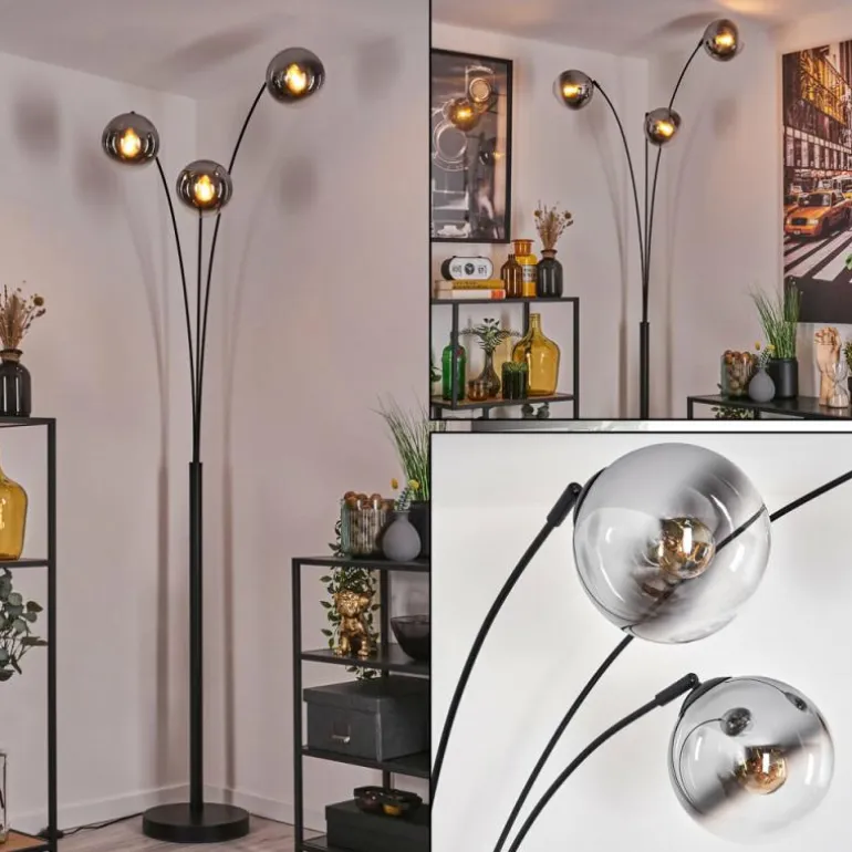 Gastor Lampadaire Noir, 3 lumières