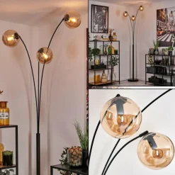 Gastor Lampadaire Noir, 3 lumières