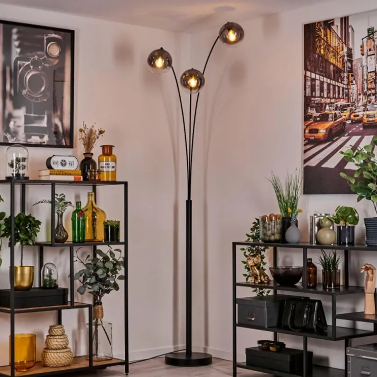 Gastor Lampadaire Noir, 3 lumières