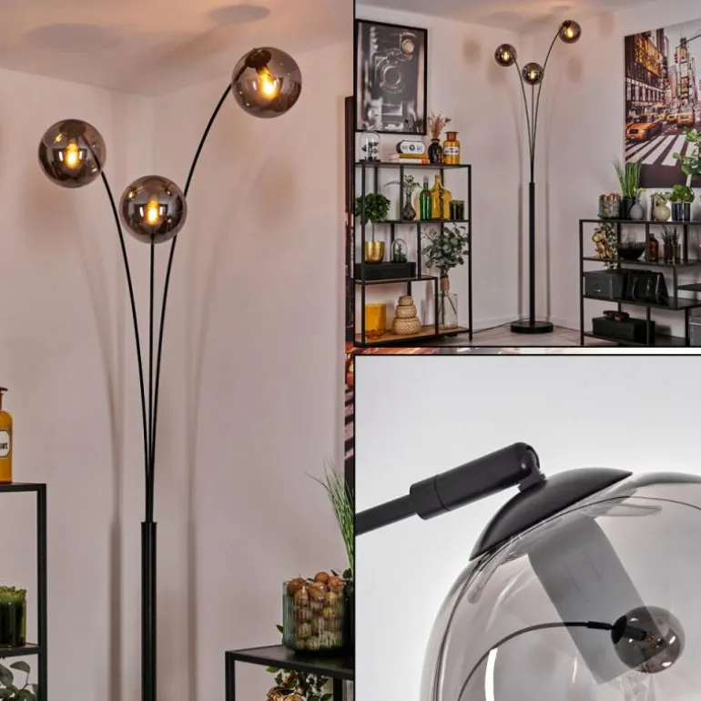 Gastor Lampadaire Noir, 3 lumières
