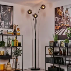 Gastor Lampadaire Noir, 3 lumières