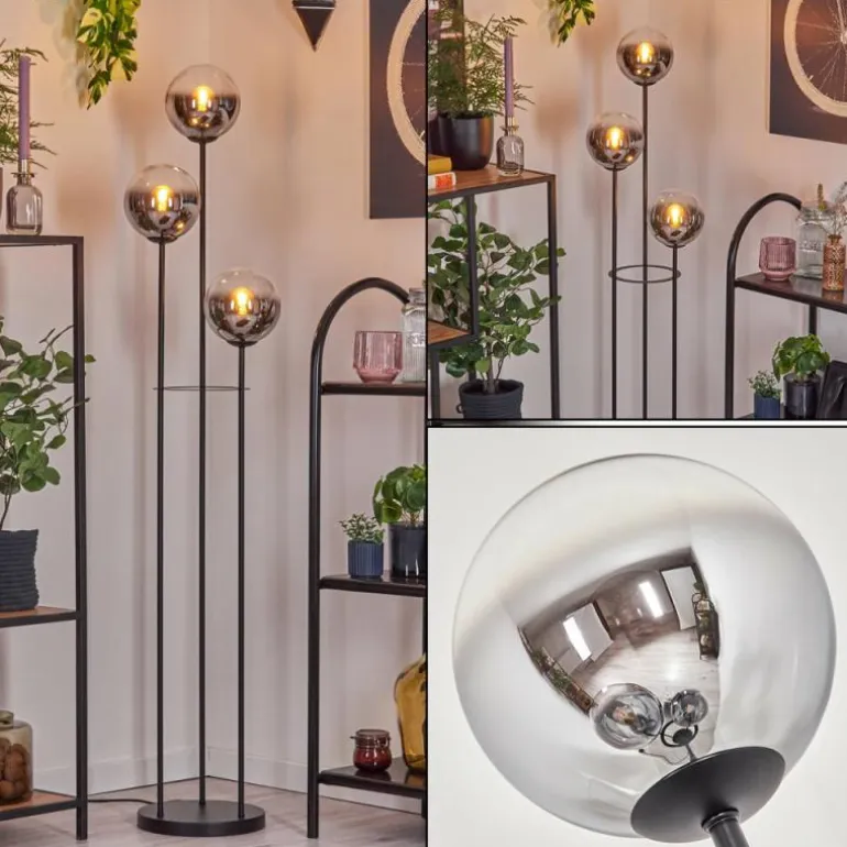 Gastor Lampadaire Noir, 3 lumières