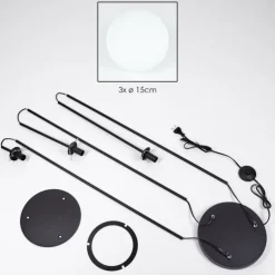 Gastor Lampadaire Noir, 3 lumières