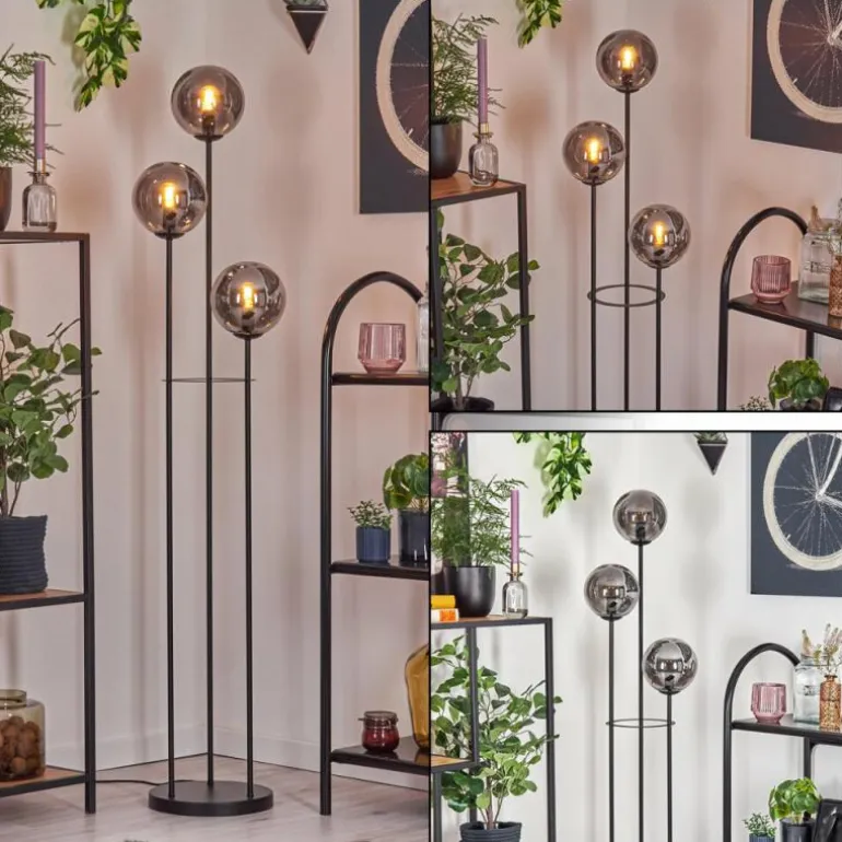 Gastor Lampadaire Noir, 3 lumières