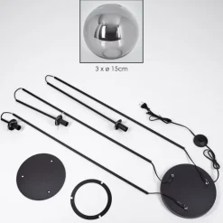 Gastor Lampadaire Noir, 3 lumières