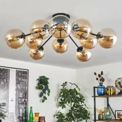 Gastor Plafonnier 83 cm Ambre, 10 lumières