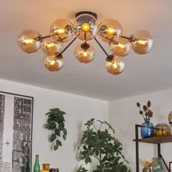 Gastor Plafonnier 83 cm Ambre, 10 lumières