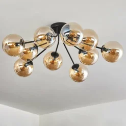 Gastor Plafonnier 83 cm Ambre, 10 lumières