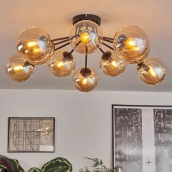 Gastor Plafonnier 83 cm Ambre, 10 lumières
