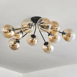 Gastor Plafonnier 83 cm Ambre, Clair, 10 lumières