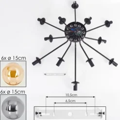 Gastor Plafonnier 91 cm Ambre, Fumé, 12 lumières