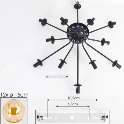 Gastor Plafonnier 91 cm Ambre, 12 lumières