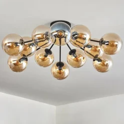 Gastor Plafonnier 91 cm Ambre, 12 lumières