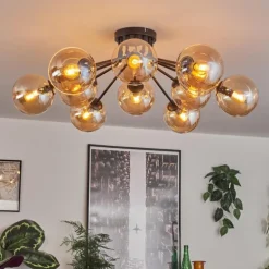 Gastor Plafonnier 91 cm Ambre, 12 lumières