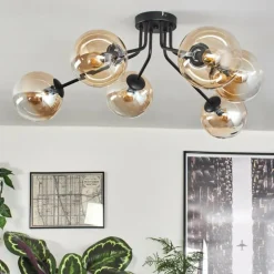 Gastor Plafonnier 74 cm Ambre, 6 lumières