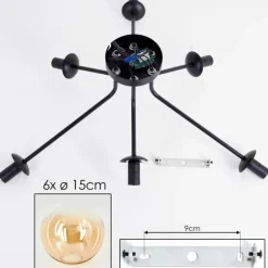 Gastor Plafonnier 74 cm Ambre, 6 lumières