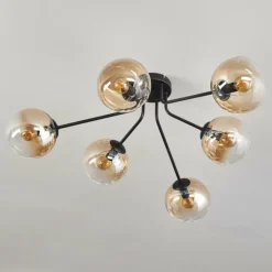 Gastor Plafonnier 74 cm Ambre, 6 lumières