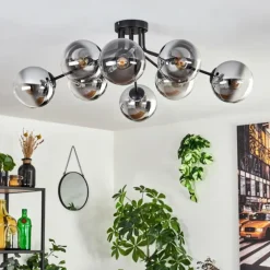 Gastor Plafonnier 87 cm Chrome, Clair, 8 lumières